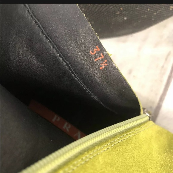 Prada Green Suede Booties Sz 37.5 7 Calzature - Picture 5 of 6